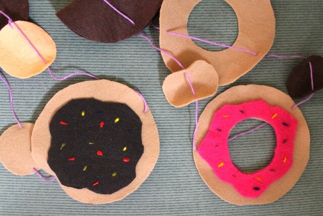 felt donut garland