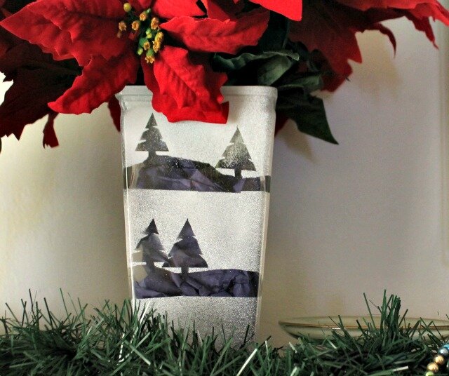 painted winter vase